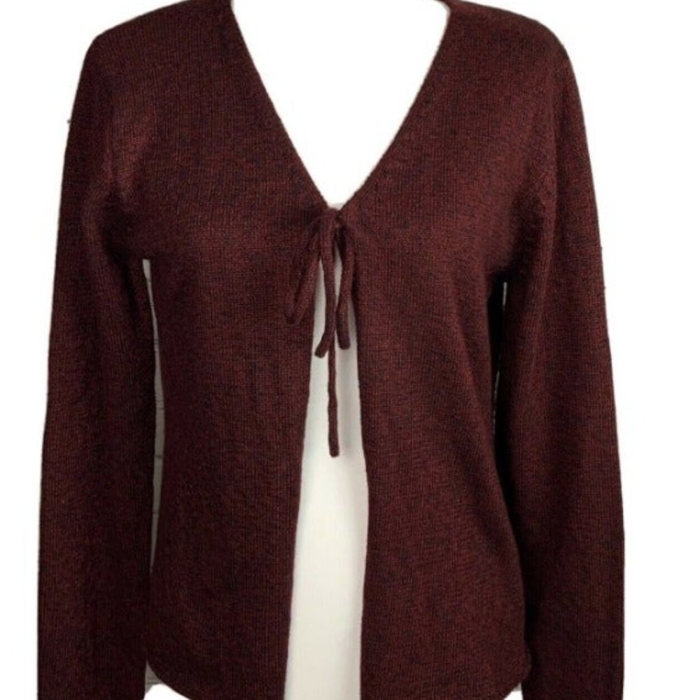 GNW Womens Open Front Chest Tie Knit‎ Sweater Large